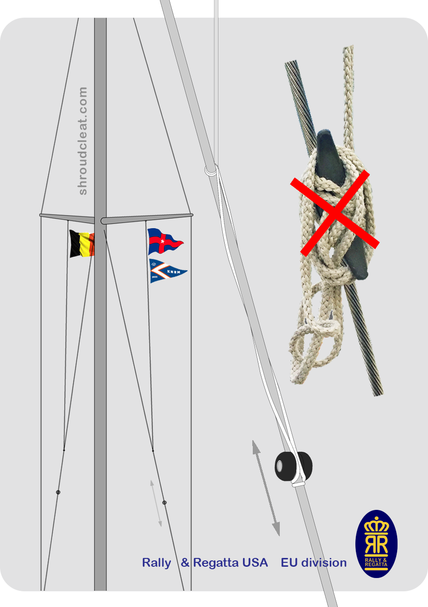 Taquet de hauban ou Bouton de hauban. Shroud cleat.