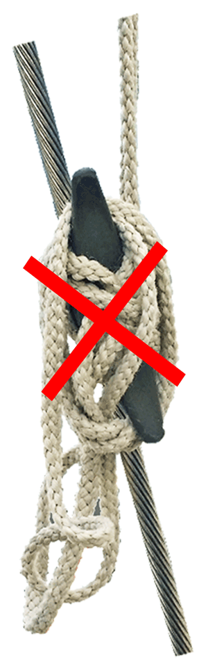 No more spaghetti shroud cleat flag halyards.