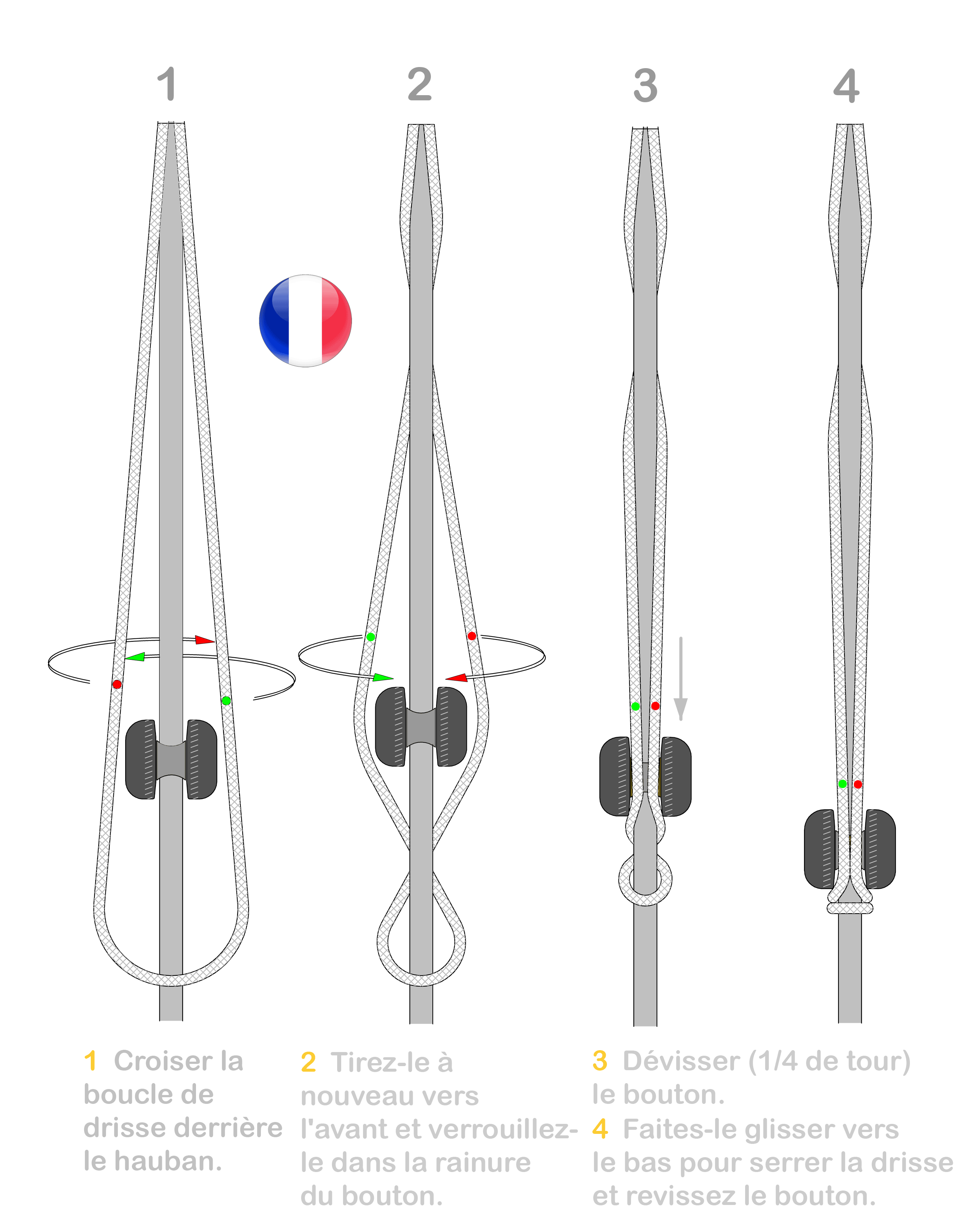 Taquet de hauban pour voilier.