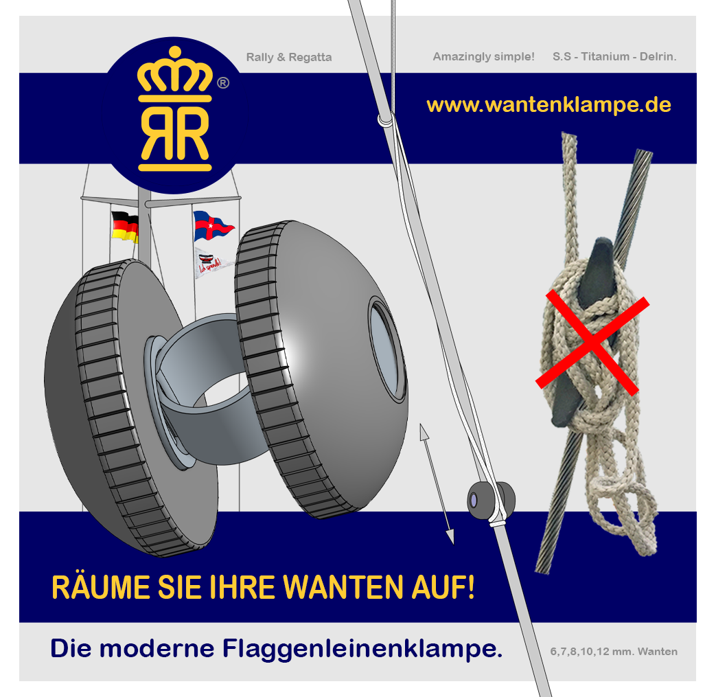 Die moderne Wantenklampe für Boot. Räume Sie ihre Wanten auf. Flaggenleinenklampe.