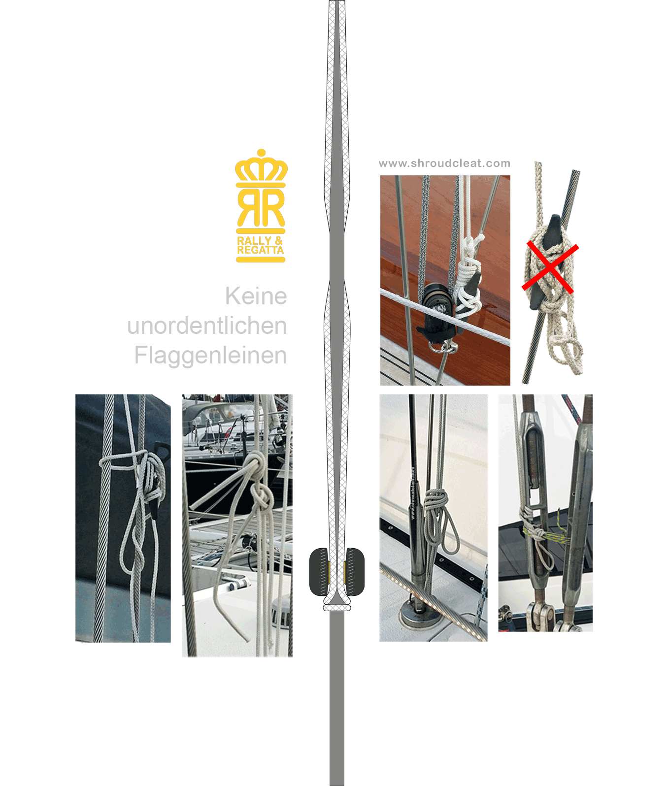 Die moderne Wantenklampe für Boot. Räume Sie ihre wanten auf. Flaggenleinenklampe.